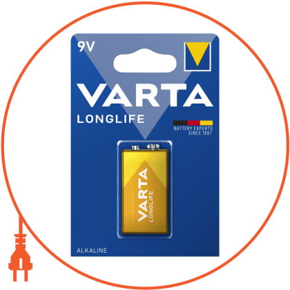 Батарейка VARTA LONGLIFE 6LR61 BLI 1 шт, Varta, 4122101411