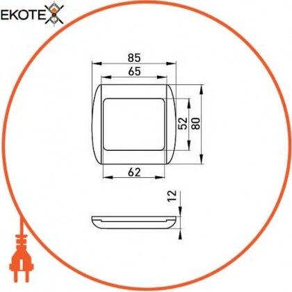 Вимикач e.install.stand.811D+f.cer дзвінка з рамкою, Enext, s035039c