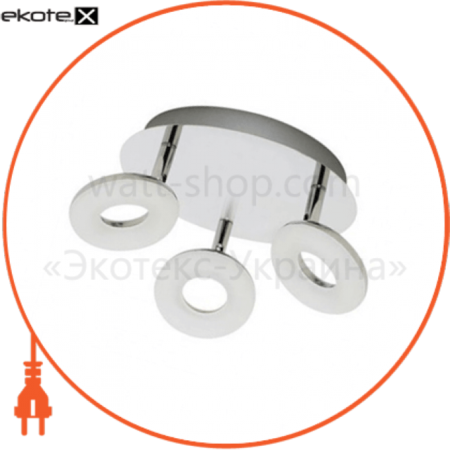 Світильник потолочний декор. D208mm SMD LED 3*5W 4000K хром 3x400lm 220-240v, Horoz Electric, 036-004-0001