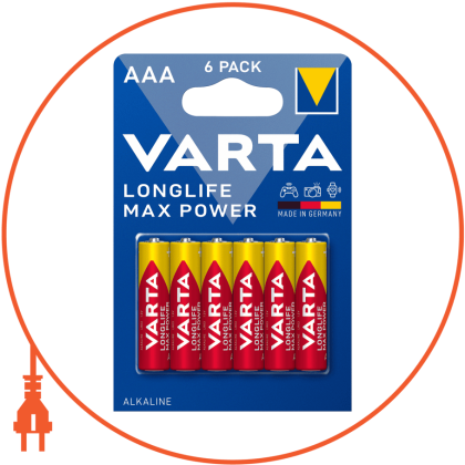 Батарейка VARTA LONGLIFE MAX POWER AAA BLI 6 шт, Varta, 4703101446