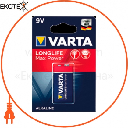 Батарейка VARTA LONGLIFE MAX POWER 6LR61 BLI 1 ШТ