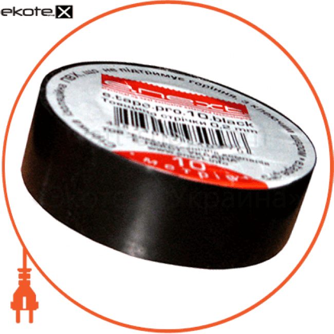 Enext p0450013 изолента e.tape.pro.20.black с самозатухающий пвх, черная (20м)