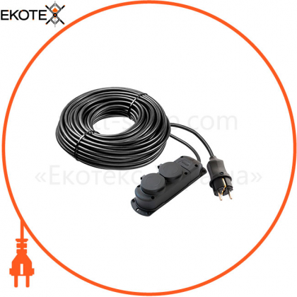 Подовжувач каучуковий із заземленням і заглушками ERKA 6010, 2x16, 10м, ERKA, 480102