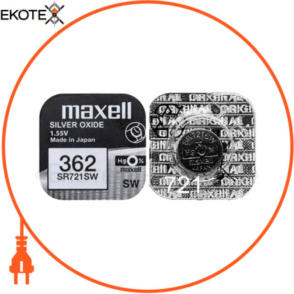 Срібно-оксидна батарейка Maxell "таблетка" SR721SW 1шт / уп, Maxell, 4902580132293