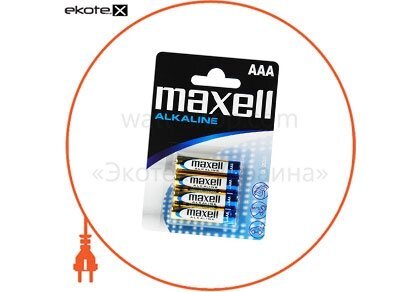 Maxell 723671.04 щелочная батарейка maxell alkaline aaа/lr03 4шт/уп blister