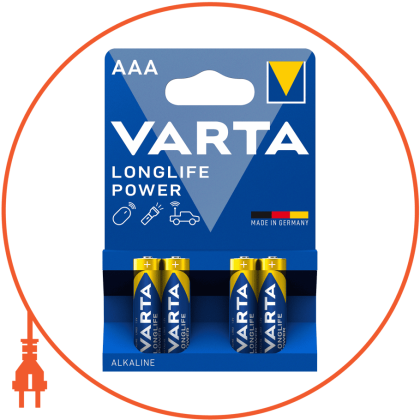 Батарейка VARTA LONGLIFE POWER AAA BLI 4 шт, Varta, 4903121414