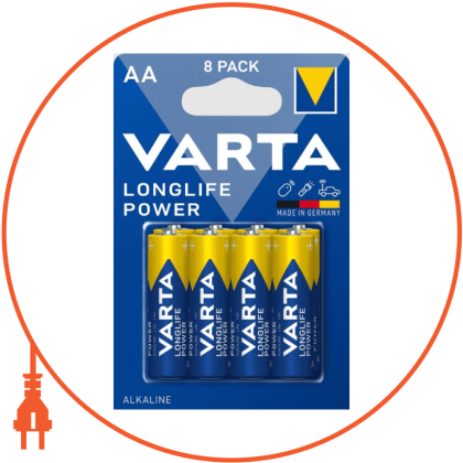 Батарейка VARTA LONGLIFE POWER AA BLI 8 шт, Varta, 4906121438
