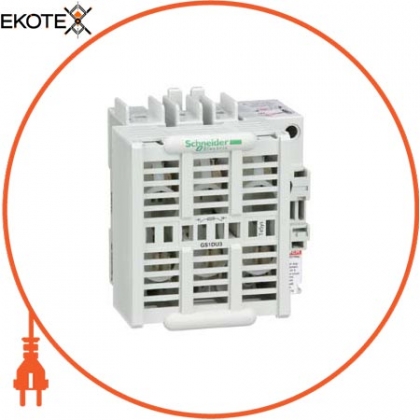 TeSys GS - вимикач-роз'єднувач-запобіжник - 3 P - UL 30 A - fuse size J, Schneider, GS1DU3