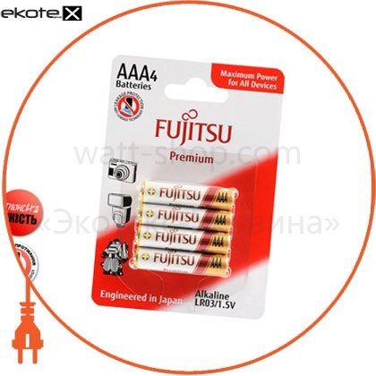 FUJITSU 84060 щелочная батарейка fujitsu alkaline premium ааа/lr03 4шт/уп blister