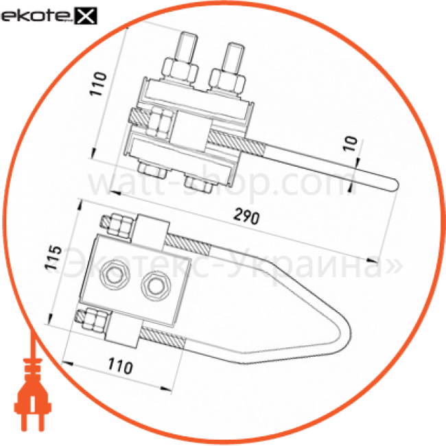 Анкерний ізольований затискач e.i.clamp.pro.120.150.a, посилення, 120-150 кв. мм, Enext, p021005