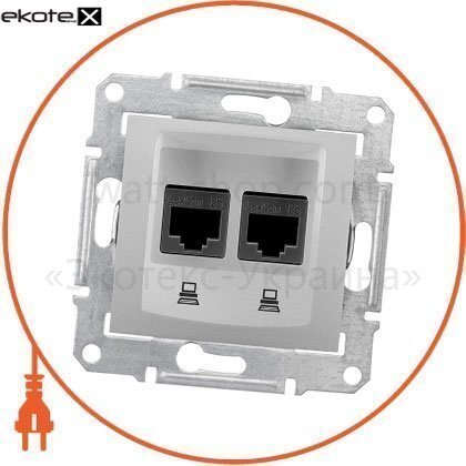 Sedna Розетка PC RJ45 cat.6 STP без рамки, алюмінієвий, Schneider, SDN5000160