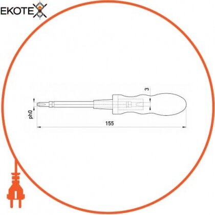 Enext t001107 индикатор-отвертка e.tool.test07 190х4, 5хрһ1 прямой + крестовый ас100-500в