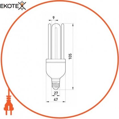 Enext l0230002 лампа энергосберегающая e.save.4u.e27.11.4200, тип 4u, цоколь е27, 11w, 4200 к
