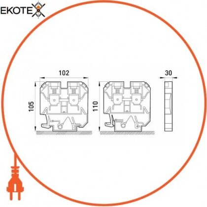 Enext p049010 клеммная колодка наборная на din-рейку e.tc.din.pro.150, с крышкой