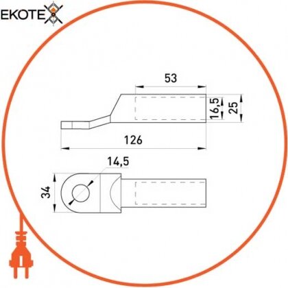 Enext s038009 медно-алюминиевый кабельный наконечник e.end.stand.ca.dtl.1.150