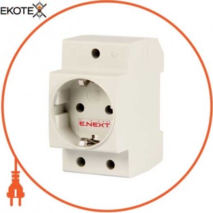 Розетка на DIN-рейку e.socket.pro.din.tms, 230 В, L+N+PE, Enext, s004002