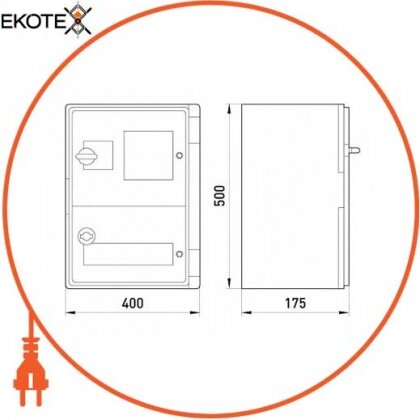Enext CP5203 корпус ударопрочный из абс-пластика e.plbox.400.500.175.3f.6m.blank, 400х500х175мм, ip65 с панелью под 3 - фазный счетчик и 6 модулей