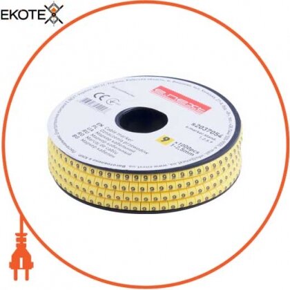 Маркер кабельний e.marker.stand.1.2.5.9, 1-2,5 кв. мм, "9", 1000 шт, Enext, s2037054