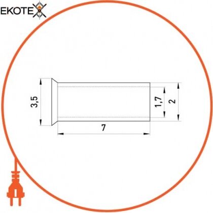 Enext s4038004 неизолированные наконечник e.terminal.stand.en.1.5.7 1,5 кв.мм, l = 7 мм
