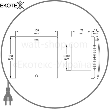 Вентилятор FELIX 100Ø 12W 220-240V белый/1/20