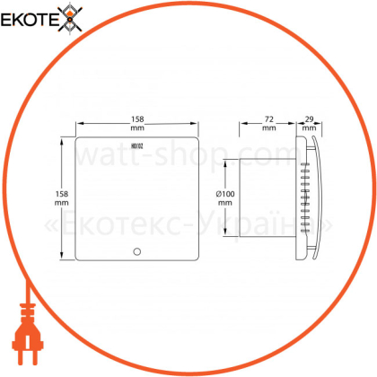 Вентилятор FELIX 100Ø 12W 220-240V срібло/1/20