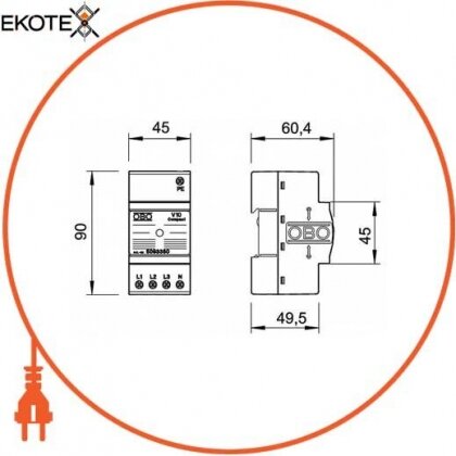 Enext 5093380 разрядник для защиты от перенапряжений v10 compact 280 b класс ii+iii. obo bettermann