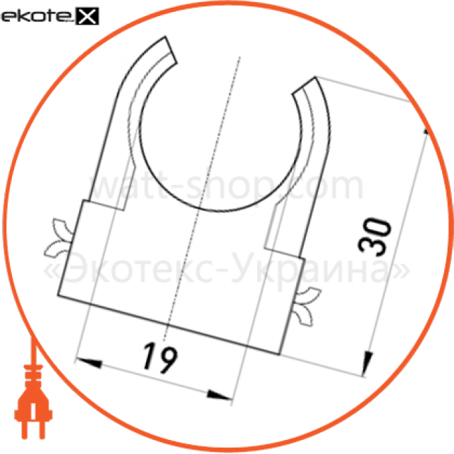 S-подібний кліпса e.pipe.s.clip.stand.20 для труб d20мм, Enext, s12035002