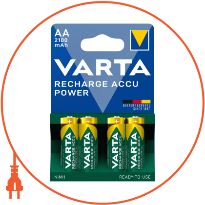 Акумулятор VARTA RECHARGEABLE AA 2100mAh 4 шт, Varta, 56706101404