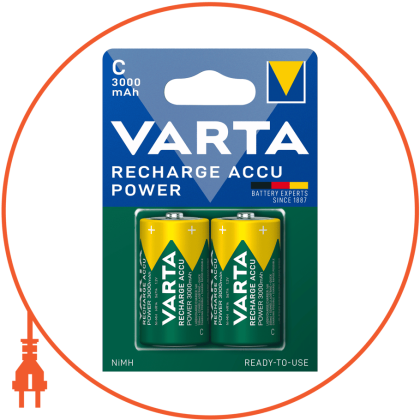 Акумулятор VARTA RECHARGEABLE C 3000mAh 2 шт, Varta, 56714101402