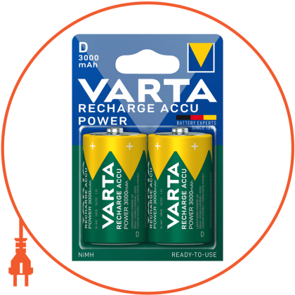 Акумулятор VARTA RECHARGEABLE D 3000mAh 2 шт