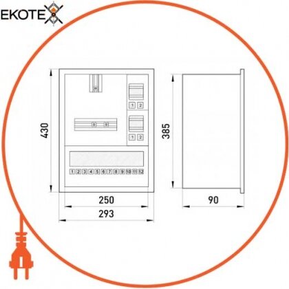 Enext s0100070 корпус e.mbox.stand.w.f1.16.z.e металлический, под 1-ф электронный счетчик, 16 мод., встраиваемый, с замком