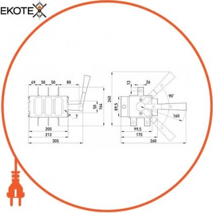 Enext BP32-37B71250 выключатели-разъединитель e.vr32.p400 перекидной 400а (37в71250)