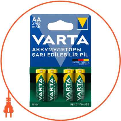 Акумулятор VARTA AA 2700mAh 4 шт, Varta, 5706301404
