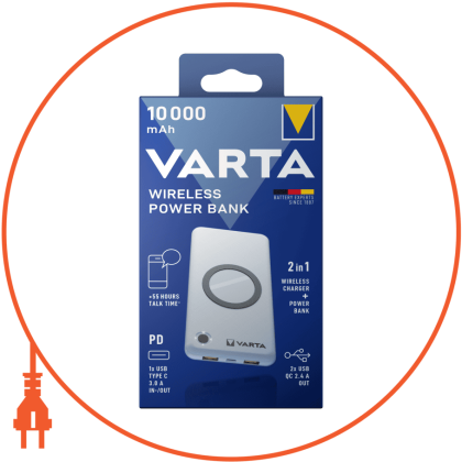 Павербанк VARTА WIRELESS 10000mAh, Varta, 57913101111