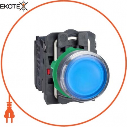 Кнопка 22 мм 110-120В синя з підсвічуванням, Schneider, XB5AW36G5