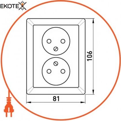 Enext ins0040065 комплект e.lux.1222l.2gz.white розетки двойной без з / к, белый