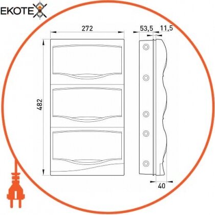 Enext s0290020 корпус пластиковый 36-модульный e.plbox.stand.w.36m, встраиваемый