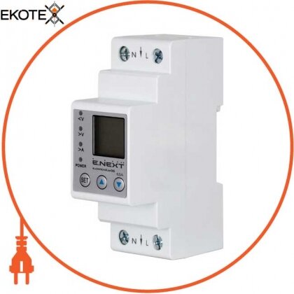 Enext i0310033 счетчик однофазный e.control.w06 электронный с функцией защиты и контроля напряжения и тока