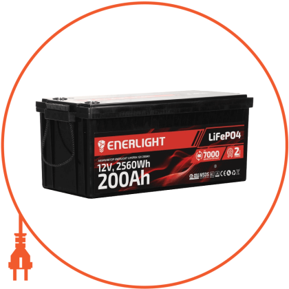 Акумулятор ENERLIGHT LiFePO4 12V 200Ah, Enerlight, 6012200