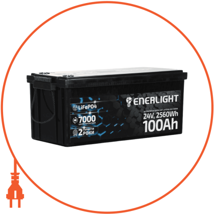 Акумулятор ENERLIGHT LiFePO4 24V 100Ah, Enerlight, 6024100