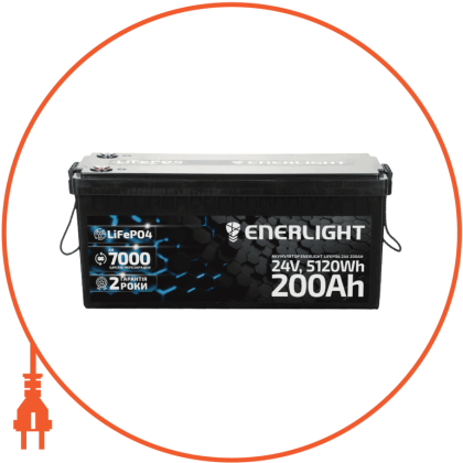 Акумулятор ENERLIGHT LiFePO4 24V 200Ah, Enerlight, 6024200
