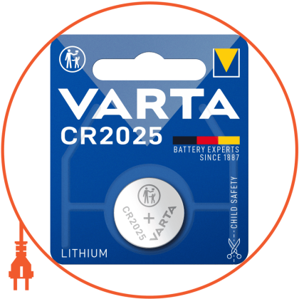 Батарейка VARTA CR 2025 BLI 1 шт, Varta, 6025101401