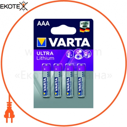 Батарейка VARTA AAA Lithium BLI 4