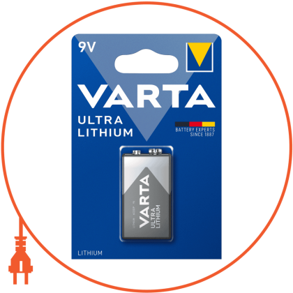 Батарейка VARTA ULTRA LITHIUIM 9V BLI 1, Varta, 6122301401