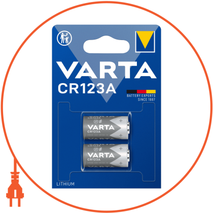 Батарейка VARTA CR 123A BLI 2 шт, Varta, 6205301402