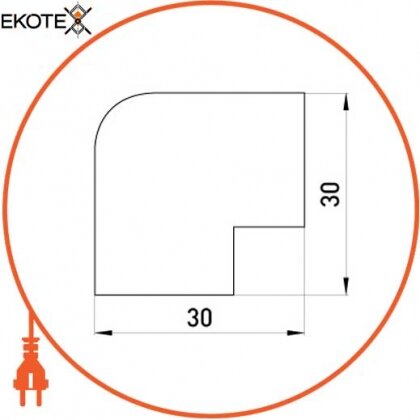 Enext s3033002 плоский угол e.trunking.blend.angle.stand.16.16 для короба 16х16мм