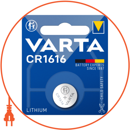 Батарейка VARTA CR 1616 BLI 1 шт, Varta, 6616101401