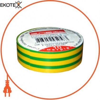 Enext s022007 изолента e.tape.stand.10.yellow-green, желто-зеленая (10м)
