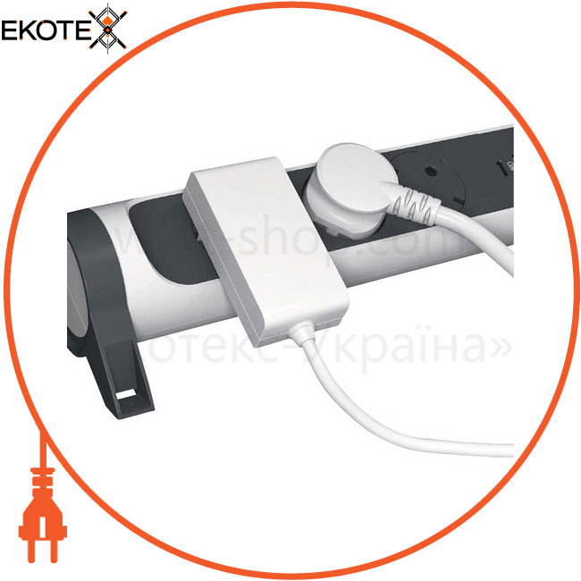 Подовжувач ПРЕМІУМ 3х2К+З розетки 16 А з USB A+C, із ПЗІП, з кабелем 1,5 м, колір Білий/Чорний, Legrand, 694508