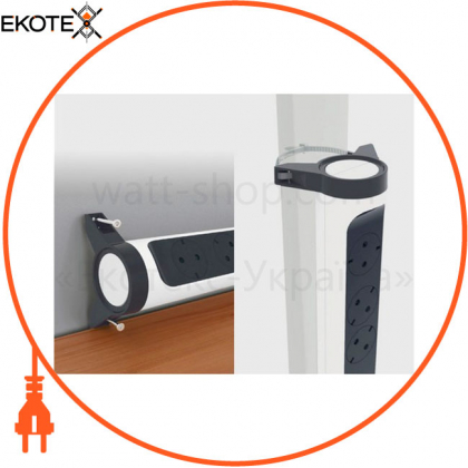 Подовжувач ПРЕМІУМ 5х2К+З розеток 16 А з USB A+C, із ПЗІП, з кабелем 1,5 м, колір Білий/Чорний, Legrand, 694510